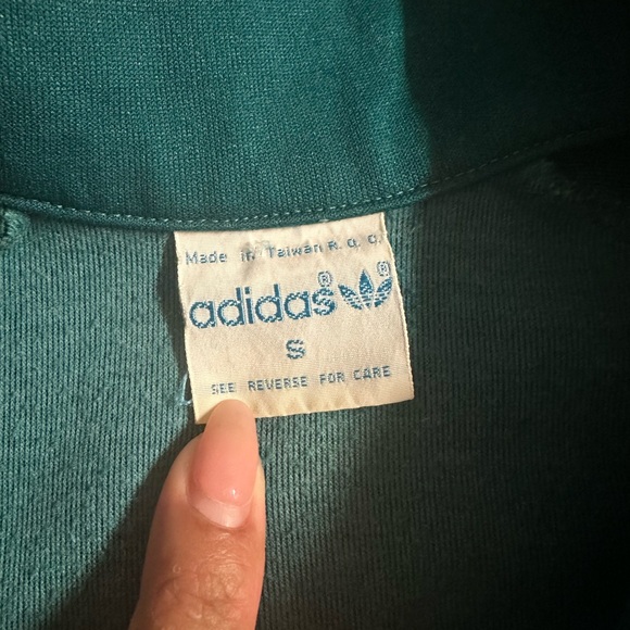 Vintage Adidas Teal & Dark Teal Zip Track Jacket - Picture 4 of 5